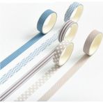 Vox Art 5'li Washi Dekor Bant Seti 1 cm x 2 mt Karışık Renkli Şirin Kağıt Bantlar-M4-436