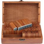 Vox Art Alfabe Damga Seti Ahşap Kutuda 70 Adet 9x12x40 mm Sanatsal Malzeme