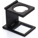 Vox Art Işıklı Metal Lup Büyüteç 10X 2,5 cm Siyah Renkli Deri Kılıfı İle
