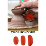 Vox Art Silikon Sistre Fil Kulağı 3'lü Set (Kil, Çömlek Yapımı) - Açık Kırmızı