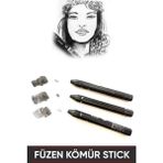 Vox Art Siyah Renkli Kömür Füzen Stick Seti 3l'ü Eskiz Çizim ve Resim İçin Mükemmel Seçenek - 3'lü