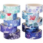 Vox Washi Dekor Bant Seti 10'lu 1.5 cm x 4 mt Metalik Mavi - 1,5cm - Karışık-Çok Renkli - sıfır
