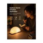 Voxify Şarjlı Kitap Lamba 3 Renkli Katlanır Gece Okuma Lambası Ahşap Kapak Gece Lambası Abajur Lambader Masa Lambası Hediyelik