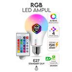 Voxify Uzaktan Kumandalı Renk Değiştiren Ampul Rgb 9w Beyaz Dahil 16 Renkli Akıllı Smart Renkli Gece Lamba