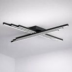 Voxlamp Led Avize Plafonyer Nicolo 120 cm 108 Watt Siyah Gövde 3000 Kelvin Mat Siyah