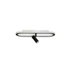 Voxlamp Led Avize Plafonyer Oval Spotlu 40*16cm 43 Watt Siyah Kenar, Beyaz Gövde, Siyah Spot