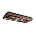 Voxlamp Led Avize Plafonyer Rod Ahşap 60*25cm 26 Watt Siyah Kenar, Ahşap Gövde