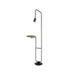 Voxlamp Led Lambader Coffee Ahşap 170 Cm 5 Watt Siyah Gövde, Siyah Başlık, Ahşap Sehpa
