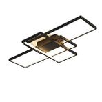 Voxlamp Oblong Keskin Köşe Plafonyer Led Avize 110*80cm 119 Watt Mat Siyah
