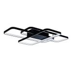 Voxlamp Oblong Oval Köşe Plafonyer Led Avize 77 Cm 86 Watt Mat Siyah