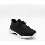 Voyager Bağcıklı Triko Kalın Taban Kadın Sneaker Ayakkabı B042 - Siyah