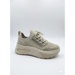 Voyager Triko Kalın Taban Kadın Sneaker Ayakkabı B029 - Krem