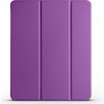 Voyo iPad Pro 12.9 2020 (4.nesil) Kapaklı Smart Cover Kalem Bölmeli Standlı 1-1 Kılıf - Mor - iPad Pro 5. nesil 12.9 inç