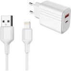 Voyo Iphone ve iPad Şarj Aleti 20W Lightning Girişli Çift Çıkış iphone Şarj Aleti - Beyaz - 20W iphone Şarj