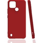 Voyo Realme C21 Kılıf Soft ve Pürüzsüz Yüzey Ipeksi Silikon Kapak Hopy - Kırmızı