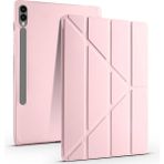 Voyo Samsun Galaxy Tab S10 + Plus Kılıf Standlı Kapaklı Kalem Bölmelli Silikonlu Kırılmaz - Rose