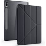 Voyo Samsun Galaxy Tab S10 + Plus Kılıf Standlı Kapaklı Kalem Bölmelli Silikonlu Kırılmaz - Siyah