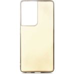 Voyo Samsung Galaxy S21 Ultra Kılıf Soft ve Pürüzsüz Yüzey Ipeksi Silikon Kapak Hopy - Gold