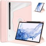 Voyo Samsung Tab Galaxy S8 Plus SM-X800 Kalem Bölmeli Dönebilen Standlı Sağlam Kılıf Fonksiyonlu - Tab S8 Plus - Pembe