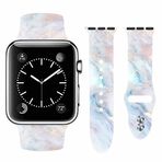 Vozehui Bileklik Apple Watch bileklik 38 mm 40 mm 41 mm kadın erkek için, yumuşak silikondan mermer desenli yedek spor kayış iWatch SE 6 5 4 3 2 1 ile uyumlu