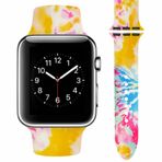 Vozehui Bileklik Apple Watch bileklik 38 mm 40 mm 42 mm 44 mm, Tie-Dye renkli boyama desenli yumuşak silikon su geçirmez yedek spor kayış iWatch SE Series 6 5 4 3 2 1 için, kadın ve erkek için