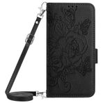 VQWQ Cep telefonu kılıfı Oppo A72-1,5 m ile uyumlu kayış çiçek koruyucu kılıf deri çanta Flip Case katlanır kılıf manyetik kart bölmesi Wallet Cover Oppo A72 / Oppo A52 / Oppo A92 4G [YB] için -Siyah