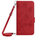 VQWQ Cep Telefonu Kılıfı Samsung Galaxy Xcover 4-1,5 m ile Uyumlu Kayış Çiçek Koruyucu Kılıf Deri Çanta Flip Case Katlanır Kılıf Mıknatıslı Kart Bölmesi Wallet Cover Galaxy Xcover 4 [YB] için -Kırmızı