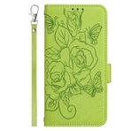 VQWQ Cep Telefonu Kılıfı Samsung Galaxy Xcover 4 ile Uyumlu - Çiçek Koruyucu Kılıf Deri Çanta Flip Case Katlanır Kılıf Manyetik + El Kayışı Cüzdan Kapak Galaxy Xcover 4 / Galaxy Xcover 4S [YB] - Yeşil