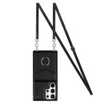 VQWQ Crossbody Cüzdan Kılıf Samsung Galaxy A42 5G - Metal Halka Cep Telefonu Kılıfı RFID Engelleyici Kartlıklı El Kayışı Fermuar Deri Kılıf Samsung Galaxy A42 5G [ZHFQ] - Siyah