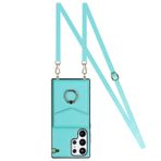 VQWQ Crossbody Wallet Case Samsung Galaxy S23 Plus - Metal Halka Cep Telefonu Kılıfı RFID Engelleyici Kartlıklı El Kayışı Fermuar Deri Kılıf Samsung Galaxy S23 Plus [ZHFQ] için - Yeşil
