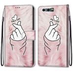 VQWQ Huawei Honor 9 için Kılıf - Renkli Boyama Flip Telefon Kılıfı El Kayışı Kart Tutucu Mıknatıslı PU Deri + Huawei Honor 9 için Yumuşak Kabuk Cüzdan Kılıfı [DEF] -El