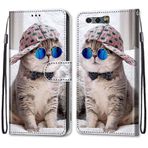 VQWQ Huawei Honor 9 için Kılıf - Renkli Boyama Flip Telefon Kılıfı El Kayışı Kart Tutucu Mıknatıslı PU Deri + Yumuşak Kabuk Cüzdan Kapağı Huawei Honor 9 [DEF] -Gözlük