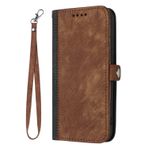 VQWQ Huawei Mate 10 Lite için Cüzdan Kılıf - Düz Renk Toka Kapaklı Kılıf Bilek Kayışı Kart Tutucu Mıknatıslı Deri + İç Kabuk Flip Stand Kapak Huawei Mate 10 Lite [YX] için -Kahverengi
