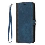 VQWQ Huawei Mate 10 Lite için Cüzdan Kılıf - Düz Renk Toka Kapaklı Kılıf Bilek Kayışı Kart Tutucu Mıknatıslı Deri + İç Kabuk Flip Stand Kapak Huawei Mate 10 Lite [YX] için -Mavi