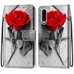 VQWQ Huawei P30 için Kılıf - Renkli Boyama Flip Telefon Kılıfı El Kayışı Kart Tutucu Mıknatıslı PU Deri + Yumuşak Kabuk Cüzdan Kapağı Huawei P30 [DEF] -Gül