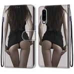 VQWQ Huawei P30 için Kılıf - Renkli Boyama Flip Telefon Kılıfı El Kayışı Kart Tutucu Mıknatıslı PU Deri + Yumuşak Kabuk Cüzdan Kapağı Huawei P30 [DEF] -Kız