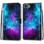 VQWQ iPhone 8 için Kılıf - Renkli Boyama Flip Telefon Kılıfı El Kayışı Kart Tutucu Mıknatıslı PU Deri + Yumuşak Kabuk Cüzdan Kılıfı iPhone 7 / iPhone 8 / iPhone SE (2022) [DEF] -Sky