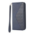 VQWQ MOTO G Stylus 5G 2021 için Kılıf - Küp Kabartmalı Kapaklı Telefon Kılıfı El Kayışı Kart Tutacağı Mıknatıslı PU Deri + MOTO G Stylus 5G 2021 için Yumuşak Kabuk Cüzdan Kılıfı [DEF] -Mavi