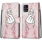 VQWQ Samsung Galaxy A51 4G için Kılıf - Samsung Galaxy A51 4G için Renkli Boyama Kapaklı Telefon Kılıfı El Kayışı Kart Tutacağı Mıknatıslı PU Deri + Yumuşak Kabuk Cüzdan Kılıfı [DEF] -El