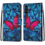 VQWQ Samsung Galaxy A54 5G için Kılıf - Samsung Galaxy A54 5G için Renkli Boyama Kapaklı Telefon Kılıfı Kart Tutacağı Mıknatıslı PU Deri + Yumuşak Kabuk Cüzdan Kılıfı [DEF] -Kelebek