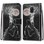 VQWQ Samsung Galaxy A6 2018 için Cüzdan Kılıf - Samsung Galaxy A6 2018 [PA] için Renkli Boyama Kapaklı Kılıf Bilek Kayışı Kredi Kartı Tutucu Mıknatıslı PU Deri + Yumuşak Kılıf Stand Kapağı [PA] -Wolf B