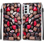 VQWQ Samsung Galaxy A8 2018 için Cüzdan Kılıf - Samsung Galaxy A8 2018 [DKS] için Deri Boyalı Renkli Kapaklı Deri Kılıf Nakit Cep Kart Yuvası Darbeye Dayanıklı Stand Mıknatıslı Kapak -Dudak