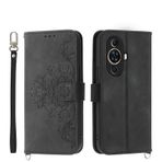 VQWQ Samsung Galaxy Fold 4 için Cüzdan Kılıf - Çiçek Zincir Cüzdan Kapaklı Kılıf Cep Telefonu Kılıfı Cover Kickstand Magnet Kredi Kartı Bölmesi Deri Cüzdan Kılıf Samsung Galaxy Fold 4 [DEF] - Siyah