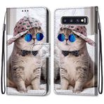 VQWQ Samsung Galaxy S10E için Kılıf - Renkli Boyama Flip Telefon Kılıfı El Kayışı Kart Tutucu Mıknatıslı PU Deri + Samsung Galaxy S10E için Yumuşak Kabuk Cüzdan Kılıfı [DEF] -Gözlük