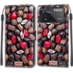 VQWQ Xiaomi Mi Poco X4 Pro 5G için Cüzdan Kılıf - Xiaomi Mi Poco X4 Pro 5G için Deri Boyalı Renkli Kapaklı Deri Kılıf Nakit Cep Kart Yuvası Darbeye Dayanıklı Stand Mıknatıslı Kapak [DKS] -Dudak