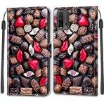 VQWQ Xiaomi Redmi 9A / Redmi 9i için Cüzdan Kılıf - Xiaomi Redmi 9A / Redmi 9i [DKS] için Cilde Boyanmış Renkli Kapaklı Deri Kılıf Nakit Cep Kart Yuvalı Darbeye Dayanıklı Stand Mıknatıslı Kapak -Dudak