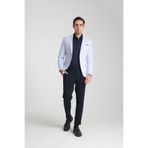 VRDD Erkek Beyaz-Lacivert Battal Büyük Beden Regular Fit Mono Yaka Casual Blazer Ceket Beyaz-Lacivert 54
