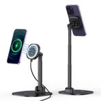 VRIG Direct manyetik masa telefonu standı, ofis/ev için 360° dönebilen şarj edilebilir telefon tutucu, manyetik halka yükseklik ve eğim ayarlanabilir cep telefonu standı, iPhone 14 13 12 11 ve daha fazlası