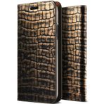Vrs Design iPhone X Genuine Croco Diary Dark Gold Kılıf