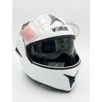 Vrt - Çene Açılır Vizörlü Kask [MD-808] [beyaz] [l]